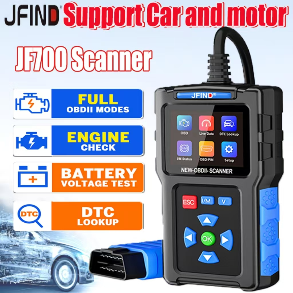 JFIND JF700 JF327 Scanner Carro Motocicleta Transparente Verificador De Códigos De Falhas Analisador Para Honda Yamaha A