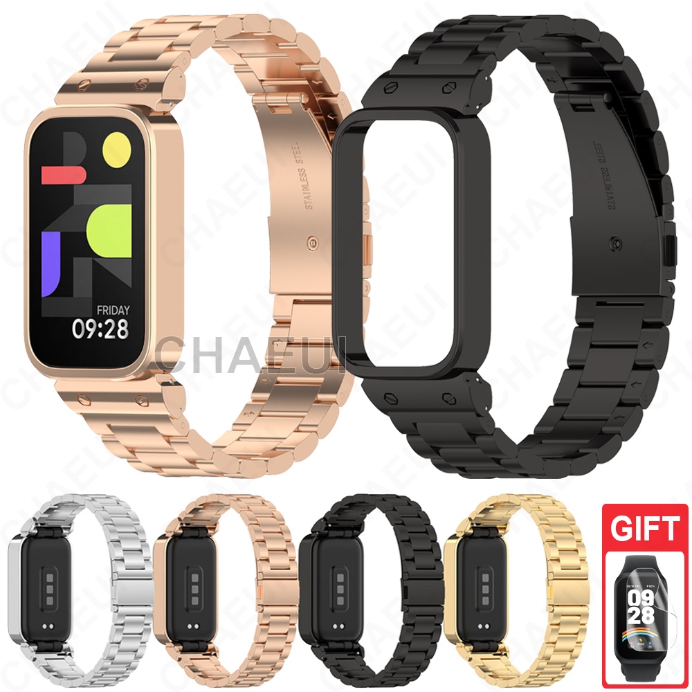 Pulseira De Aço Inoxidável De Substituição De Metal Para Redmi Smart Band 3 2 / Xiaomi Smart Band 9 8 Active em Oferta na Shopee