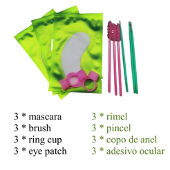Fadvan Lashes Tools 12 Peças Conjunto Pincel De Anel De Cola Para Olhos