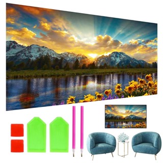 Conjunto de pintura diamante Sunset Lake 70x40cm DIY, adulto/criança 5D conjunto de pintura diamante em Oferta na Shopee