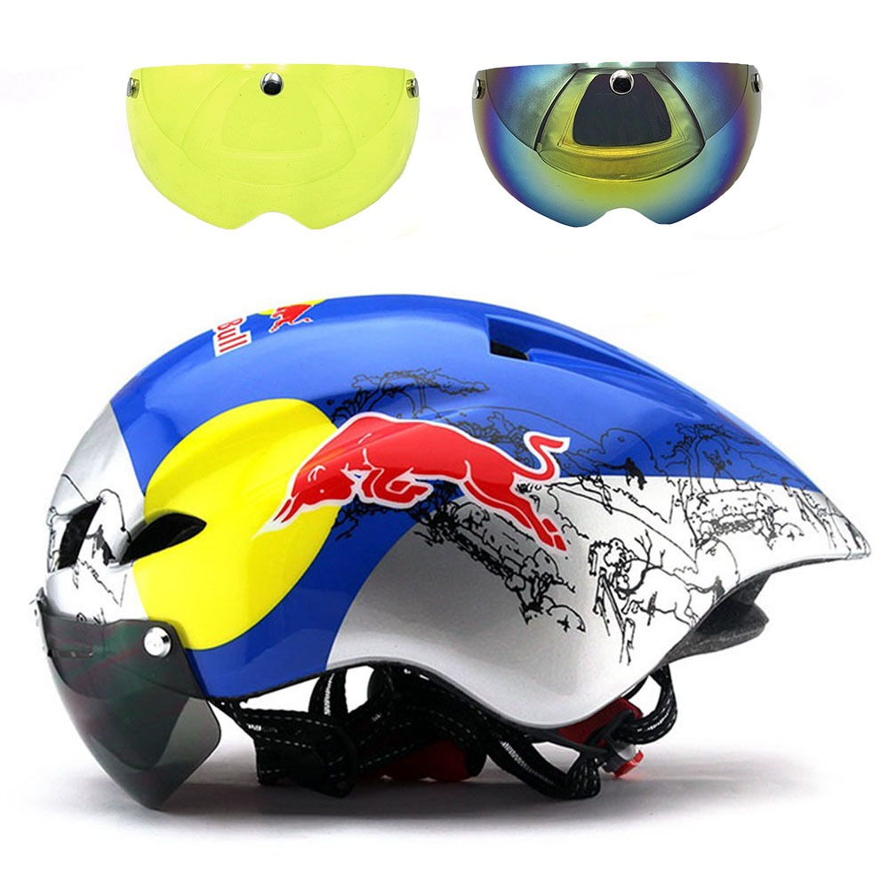 Novo 290g Aero TT Capacete De Bicicleta De Estrada Óculos De Corrida Ciclismo Esportes Segurança Unisex Mountain Bike