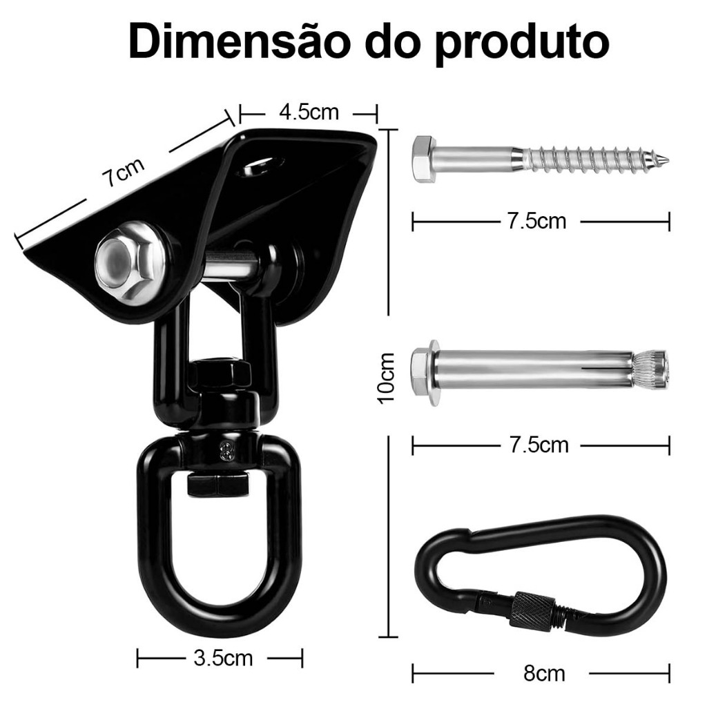 Usado para cadeira de balanço teto ou estrutura de suporte de parede Material de aço inoxidável 304, suporte de carga 50