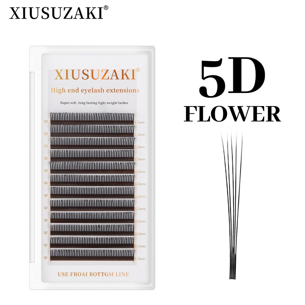 XIUSUZAKI 5D Flor Fada Flora Cílios Cluster Clássico Individual Extensão De Preto Fosco Profissional Macio Natural