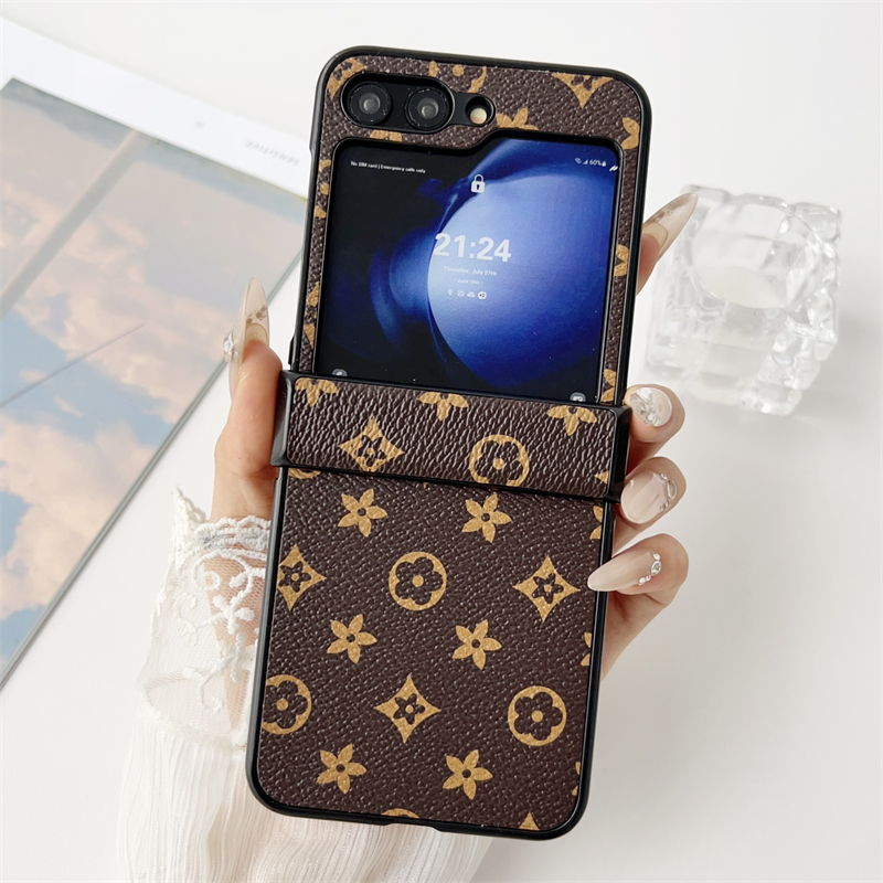 Capa anti-Queda Com Padrão De Couro De Luxo Para Samsung Z Flip 7 4 5 6 7fe De Telefone Tela Dobrável em Oferta na Shopee