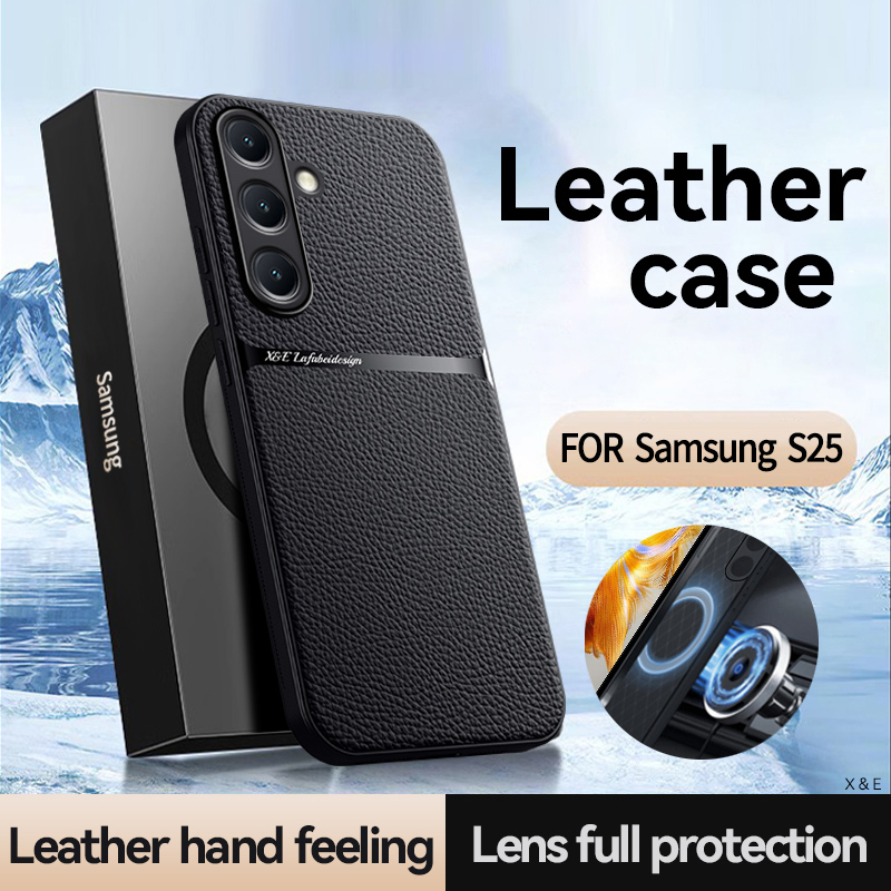 magnético sem fio carregamento luxo Couro Silicone Capa Para Samsung Galaxy S26 s21 S22 S23 S24 S25 Ultra Plus