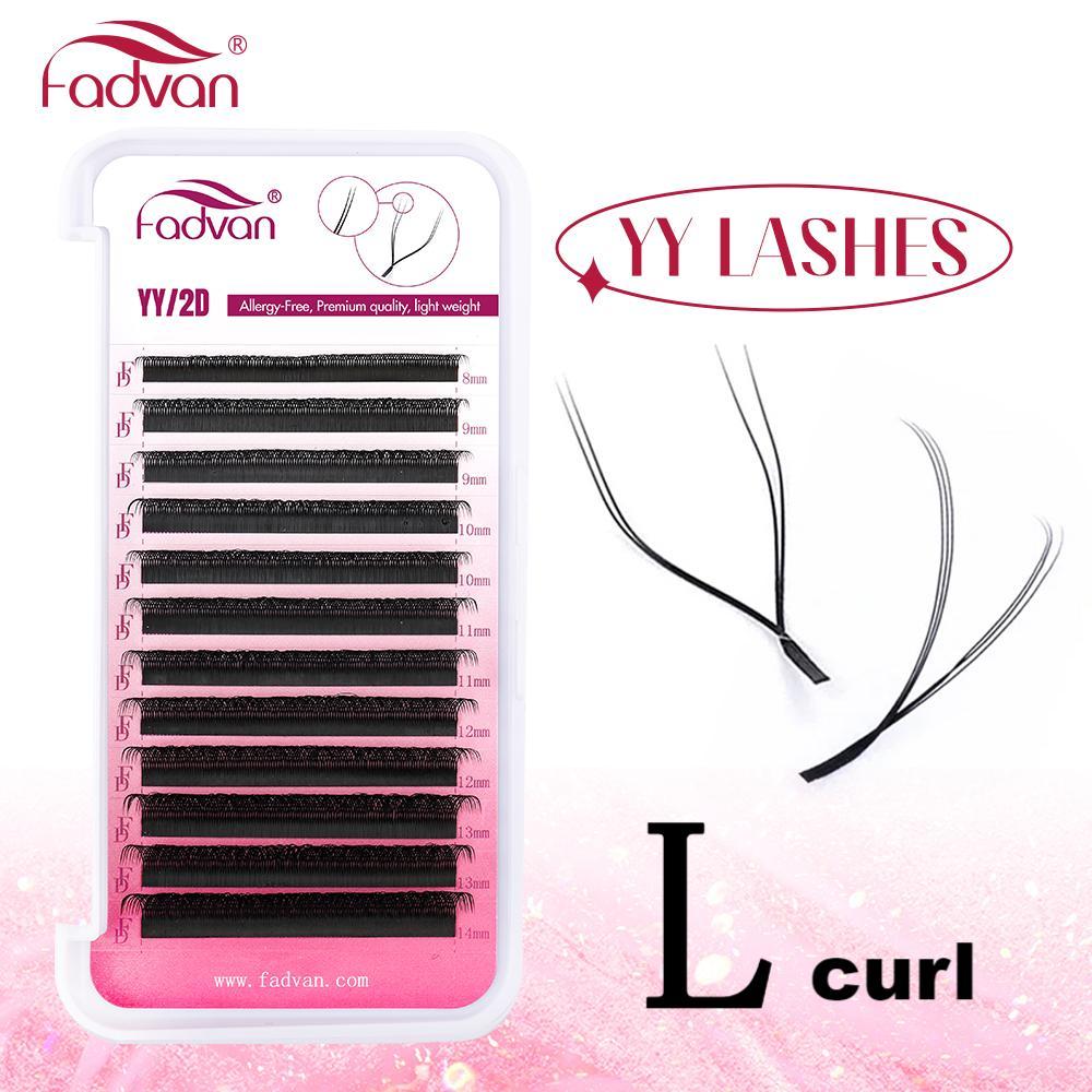 Fadvan L-curl YY Extensões De Cílios Fox Eyes 07 Mistura Natural Soft Premade Pestanas De Ventilador