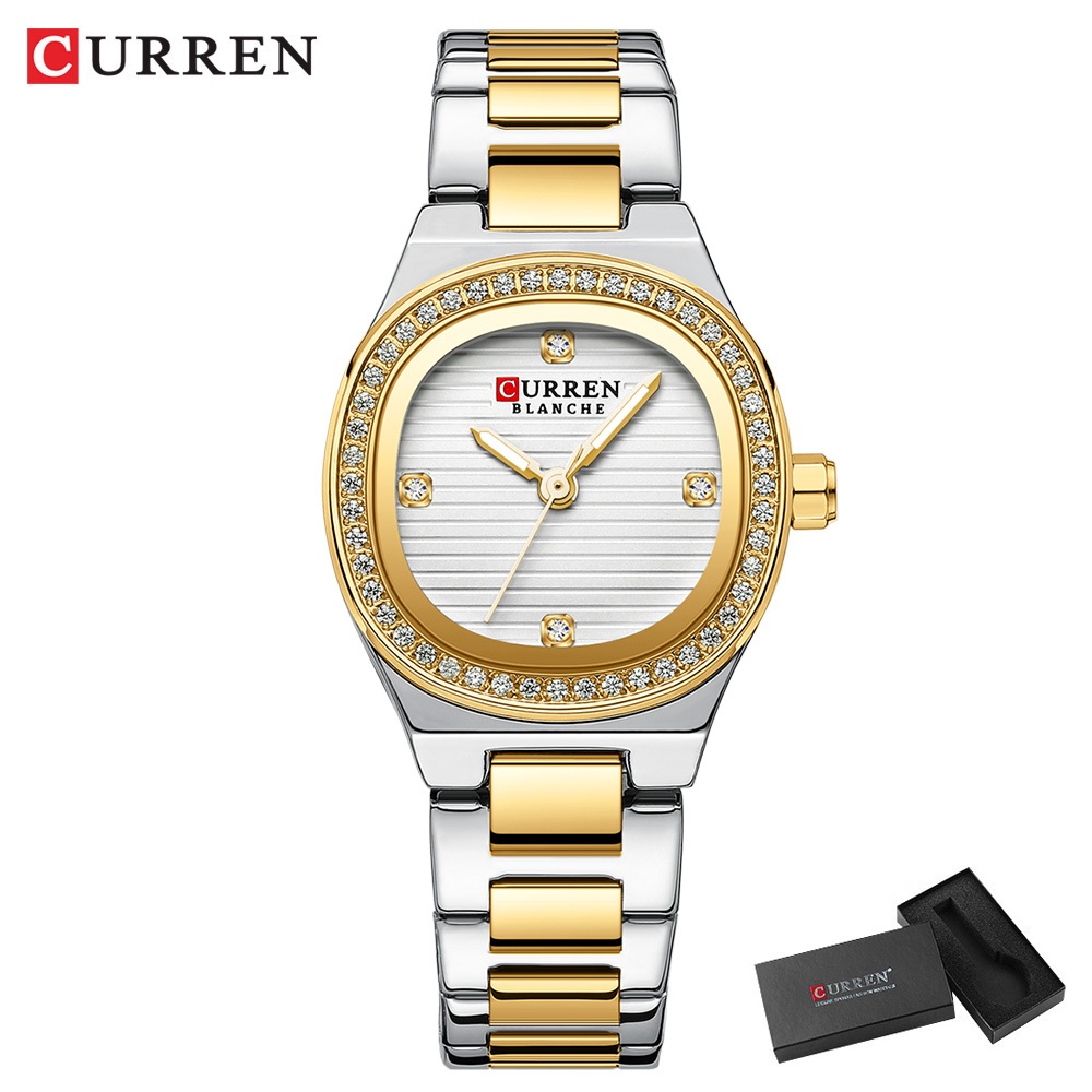 Original CURREN Relógio Feminino Genuíno À Prova D'água Ponteiros Luminosos Negócios Casual Moda Quartzo 9101 em Oferta na Shopee