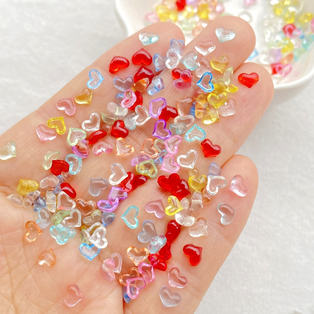 200 Unidades/Pacote Enfeites De Arte De Unhas De Cristal Em Forma De Coração-3D Femininos , Adequados Para DIY , Artesan em Oferta na Shopee