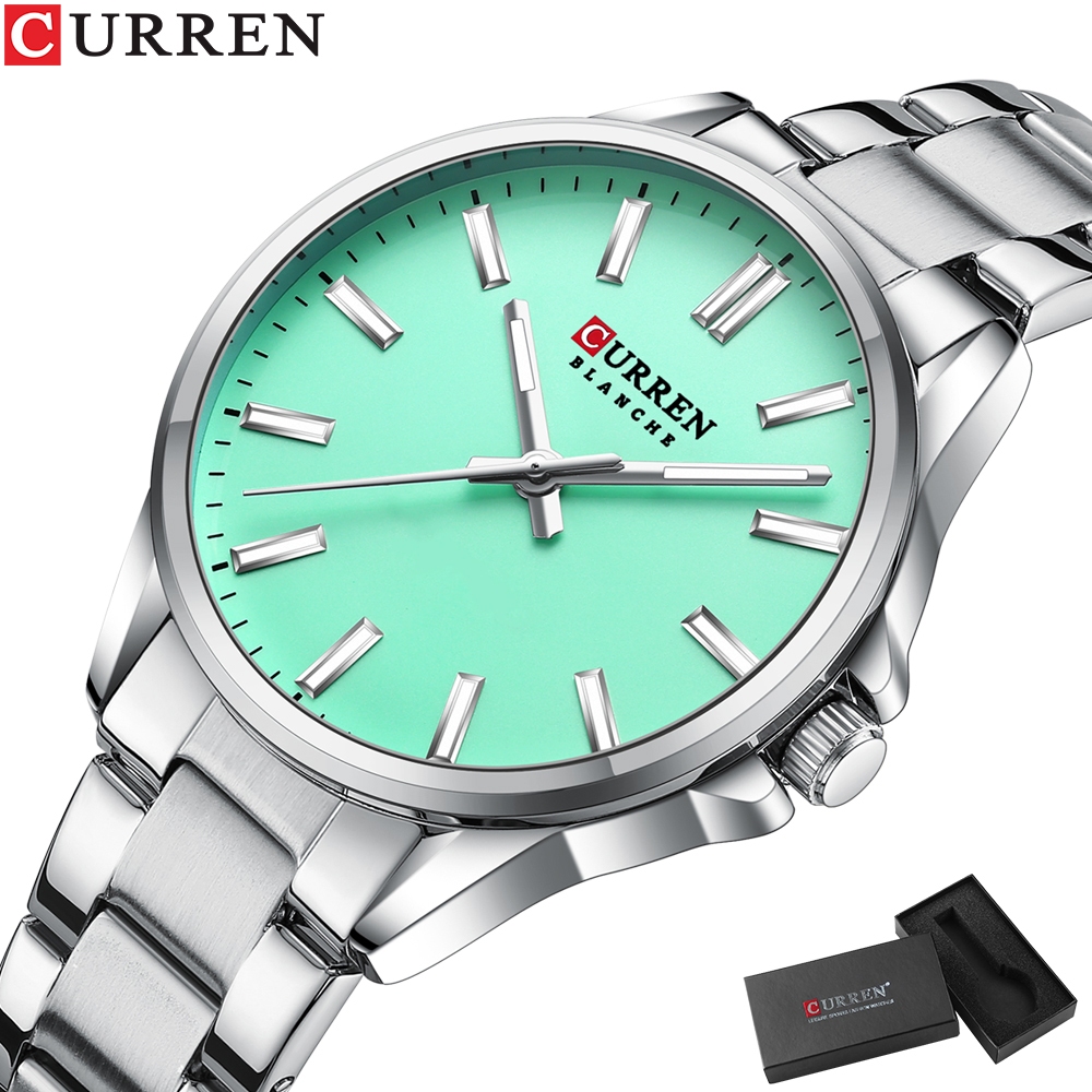 CURREN Relógio Feminino Top Marca De Luxo Moda Aço Inoxidável Mãos Luminosas Negócios Casual À Prova D'água 9090 S em Oferta na Shopee