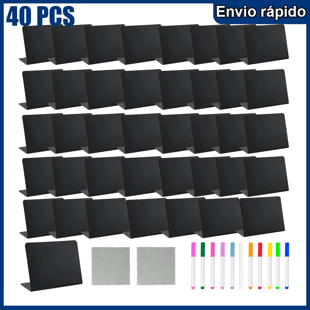 40 peças Mini quadro negro sinal pequeno quadro de giz preto Menu quadro negro Display