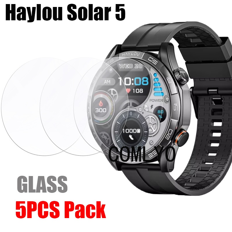 Para Haylou Solar 5 Vidro Temperado Smartwatch Relógio Inteligente Protetor De Tela 9H 2.5D Filme