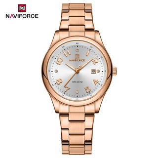 NAVIFORCE 5059 Moda Luxo Casual Ponteiro Relógios Femininos Quartzo Seiko Movimento em Oferta na Shopee