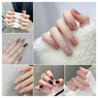 HOT ! 24pçs De Unhas Postiças Curtas em Oferta na Shopee