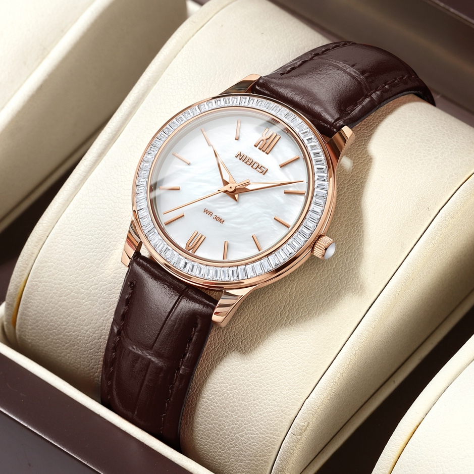 Relógio Feminino Com Cinto De Luxo Diamante NIBOSI