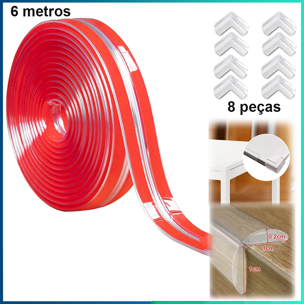 Protetor de canto para bebê, protetor transparente, protetor de borda macia, forro de segurança para canto de móveis, co