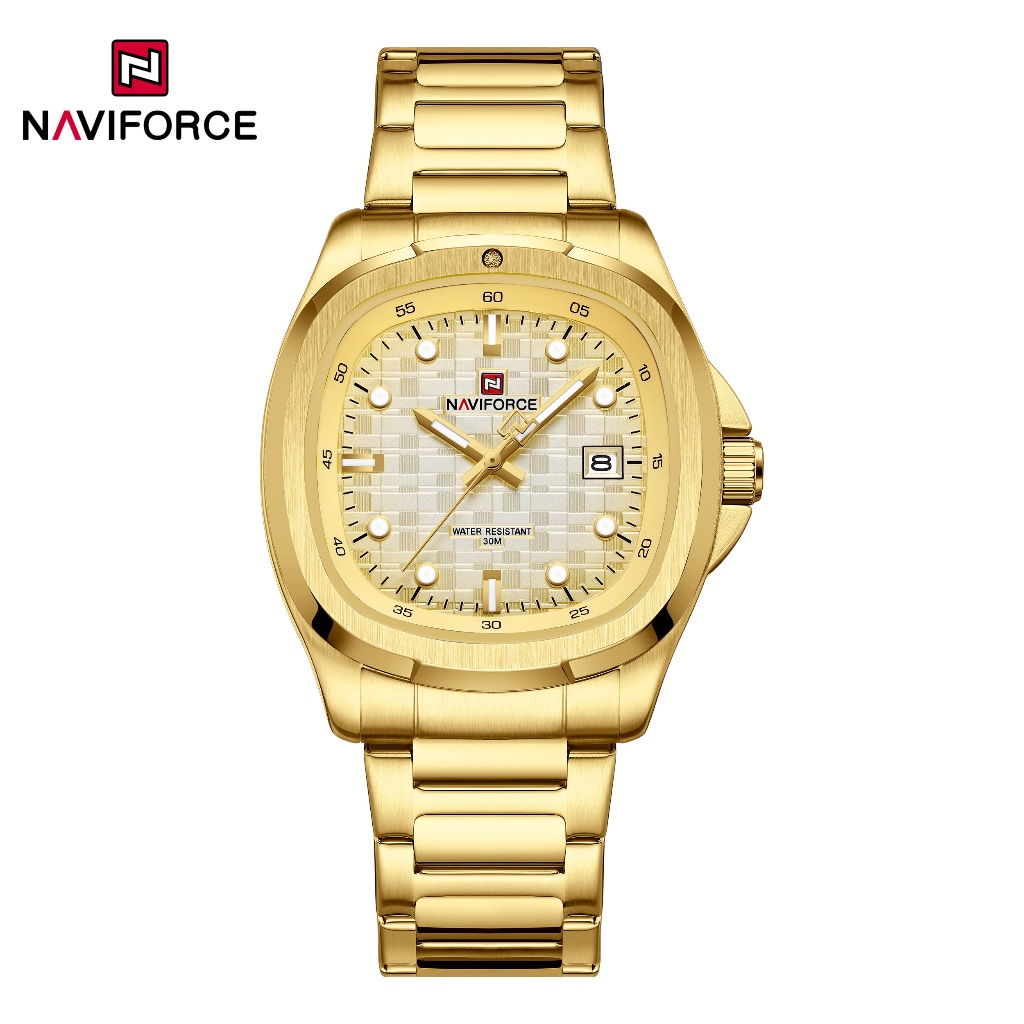 NAVIFORCE 9240 Relógio Masculino Quadrado Com Função De Calendário De Quartzo