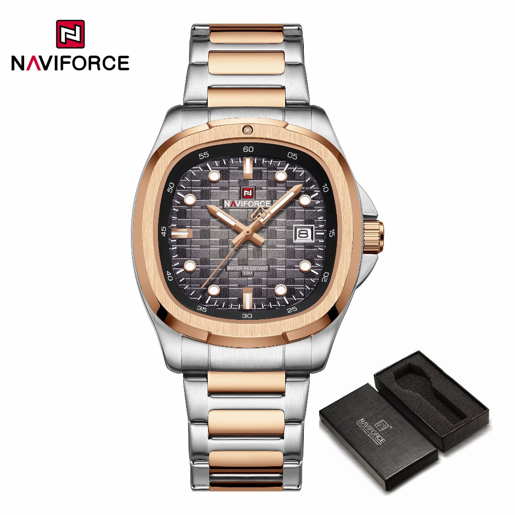NAVIFORCE 9240 Business Simples Pulseira De Aço Inoxidável Relógio Masculino em Oferta na Shopee