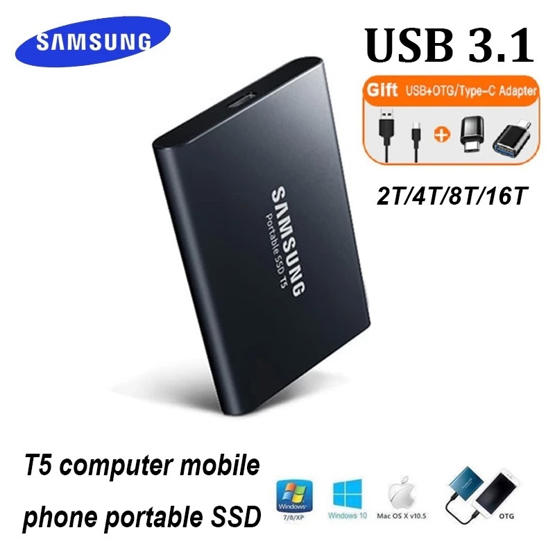 Original Samsung SSD Externo De 2TB A 16TB HDD Portátil USB3.1 Tipo-C Interface SSD