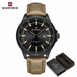 NAVIFORCE 9248 Relógio Masculino Clássico Empresarial Quartzo Luminoso À Prova D'água