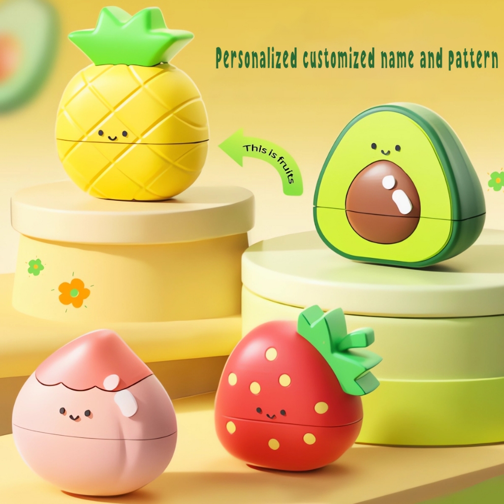 Morangos , Abacaxi , Pêssegos , Abacates Com Nomes Fofos , Selos Personalizados Que Podem Ser Impressos Em Uniformes Esc