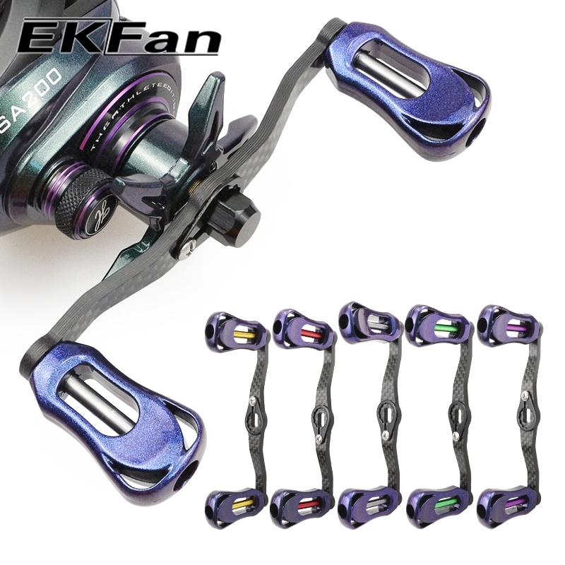EKFan 105mm Carbon fiber Baitcasting fishing reel handle for abu daiwa shimano 8*5/7*4mm hole Lure Reel Handle DIY parts