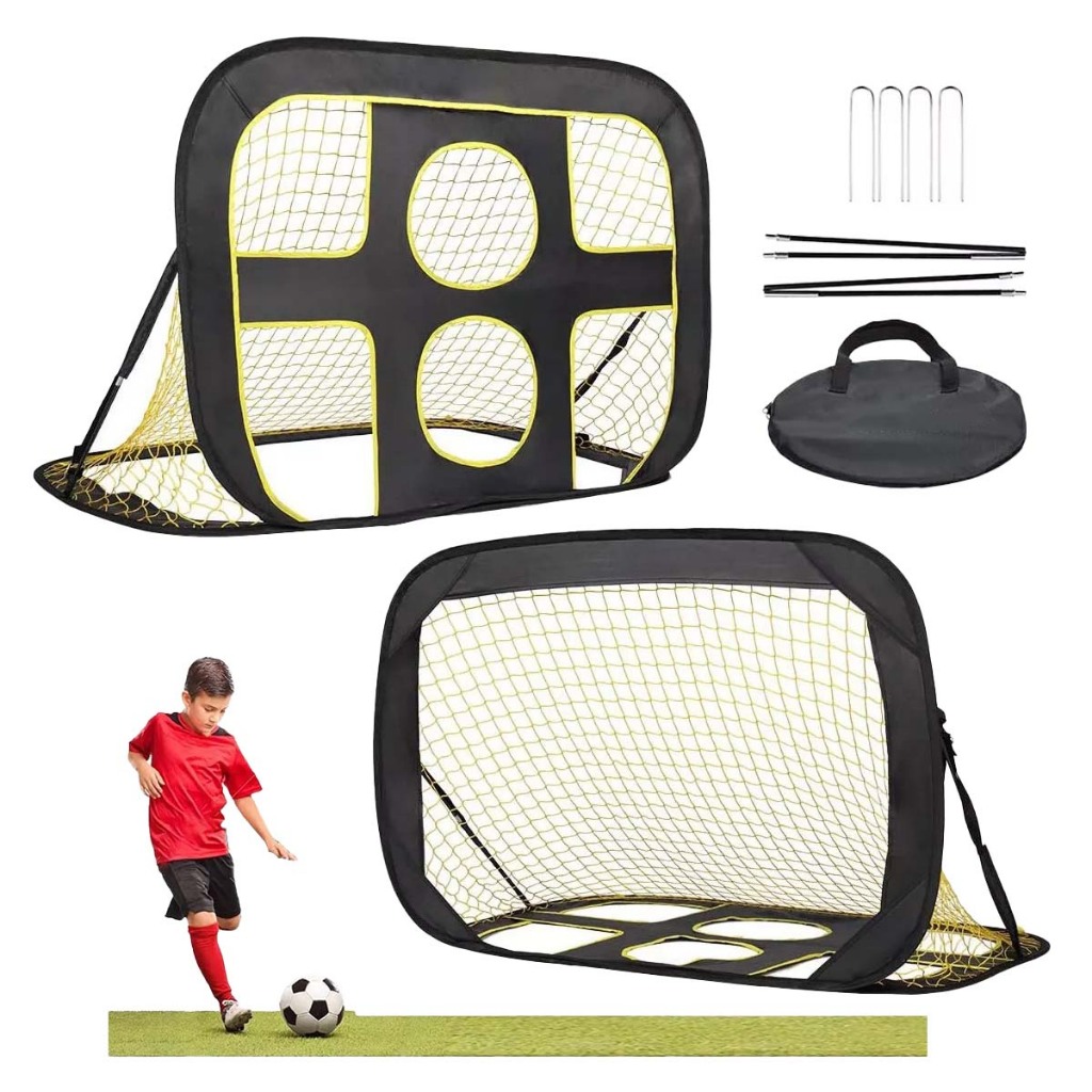 Rede de futebol para treinamento de metas dois em um, portátil, leve, interna e externa, 80x120cm