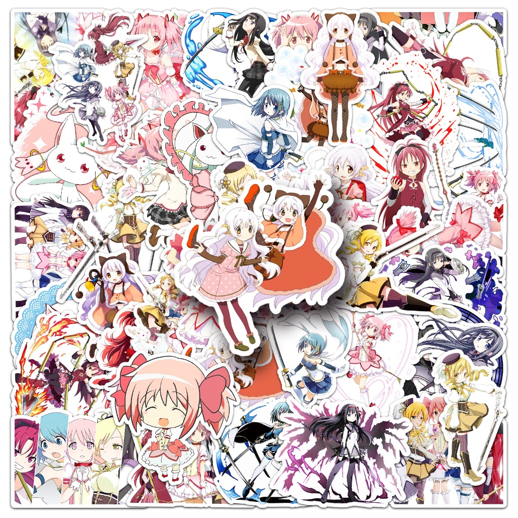 50 Peças Fofas Puella Magi Madoka Magica Anime Japonês Linda Menina Graffiti Adesivos À Prova D'água Faça Você Mesmo Par em Oferta na Shopee