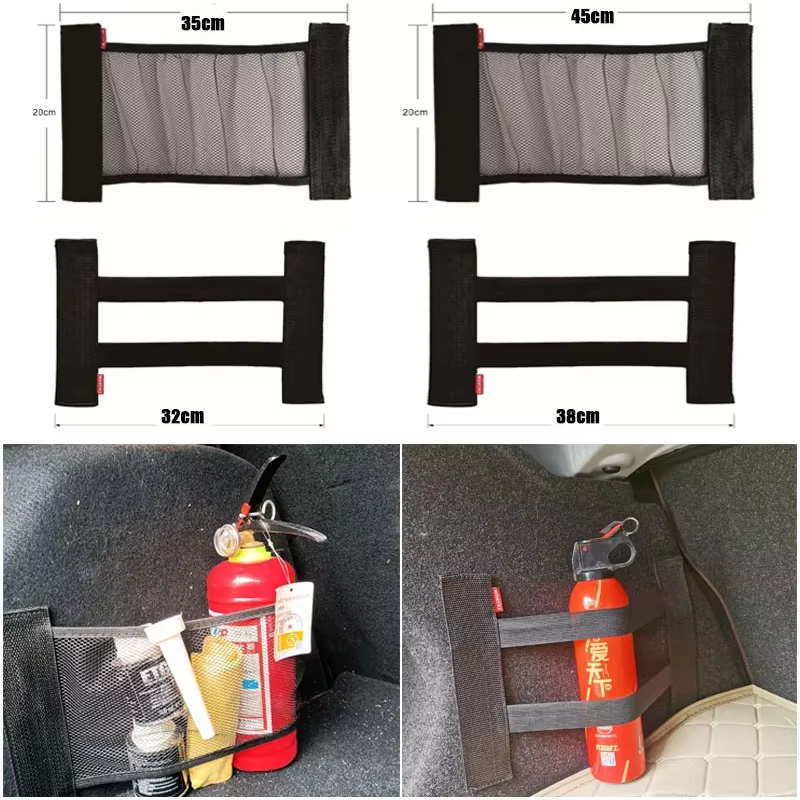 Malha De Armazenamento Do Porta-Malas Traseiro Carro , Alças Fixas , Organizador Interior Extintor , Rede , Assento , Sa