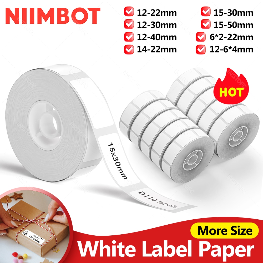 NIMBOT Papel de etiqueta branco compatível com a impressora de etiquetas NIMBOT D11/D110/D101 em Oferta na Shopee