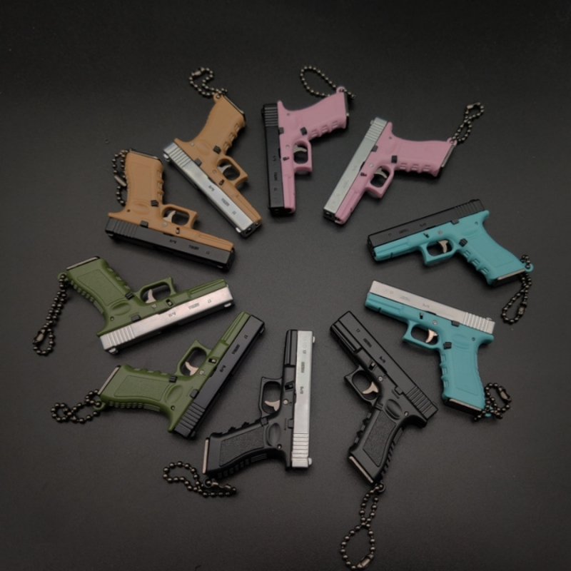Chaveiro EDC Mini Glock 17, caixa protetora opcional, capa protetora-1: brinquedo de descompressão pendente em escala 3.