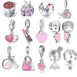Bijuteria Berloque Pingente De Charme Amor Rosa Prata 925 Diamante Amuletos Família Mãe Irmã em Oferta na Shopee
