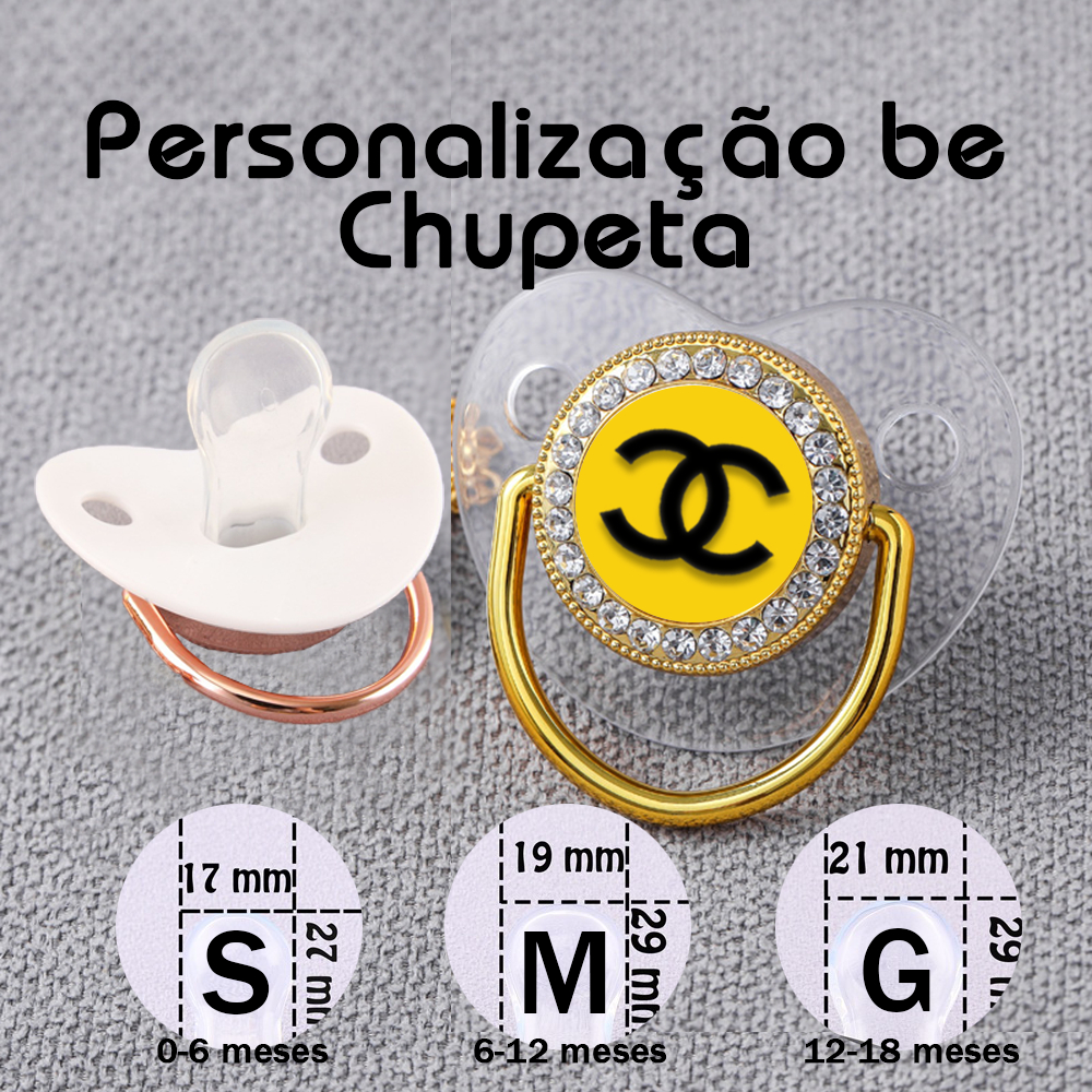 Chupeta personalizada com nome à sua escolha recém-nascido de 0-24 meses