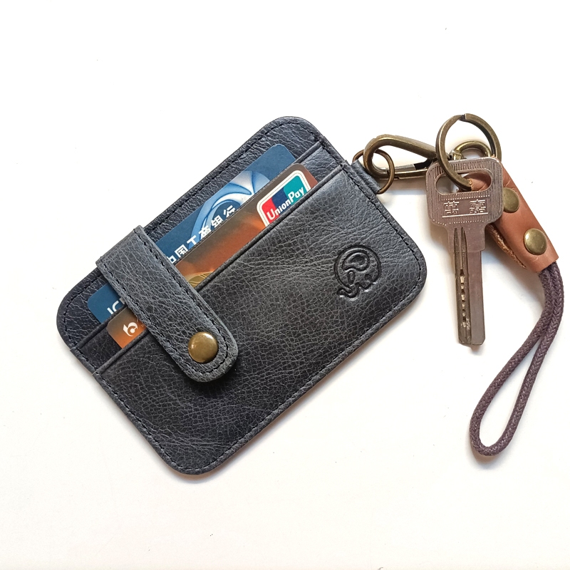 Novo Vintage Masculino Carteira De Couro Genuíno Fino Titular Do Cartão De Crédito Portátil Mini Bolsa Transparente Bols em Oferta na Shopee