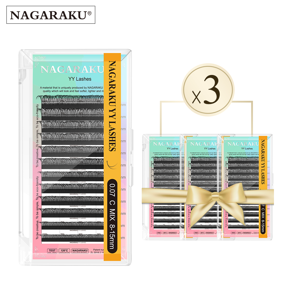 NAGARAKU YY Shape 3pcs/Lote Tecido À Mão Premium Luz Macia Natural Cílios Extensão Suprimentos Maquiagem Rede De Malha em Oferta na Shopee