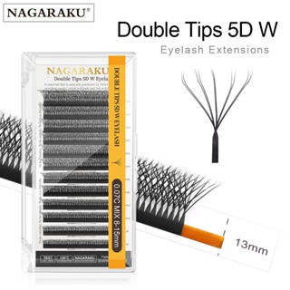 NAGARAKU Dicas Duplas 5D W Forma Natural Luz Suave Ventiladores Tecidos À Mão Falsas Extensões Automáticas De Cílios em Oferta na Shopee