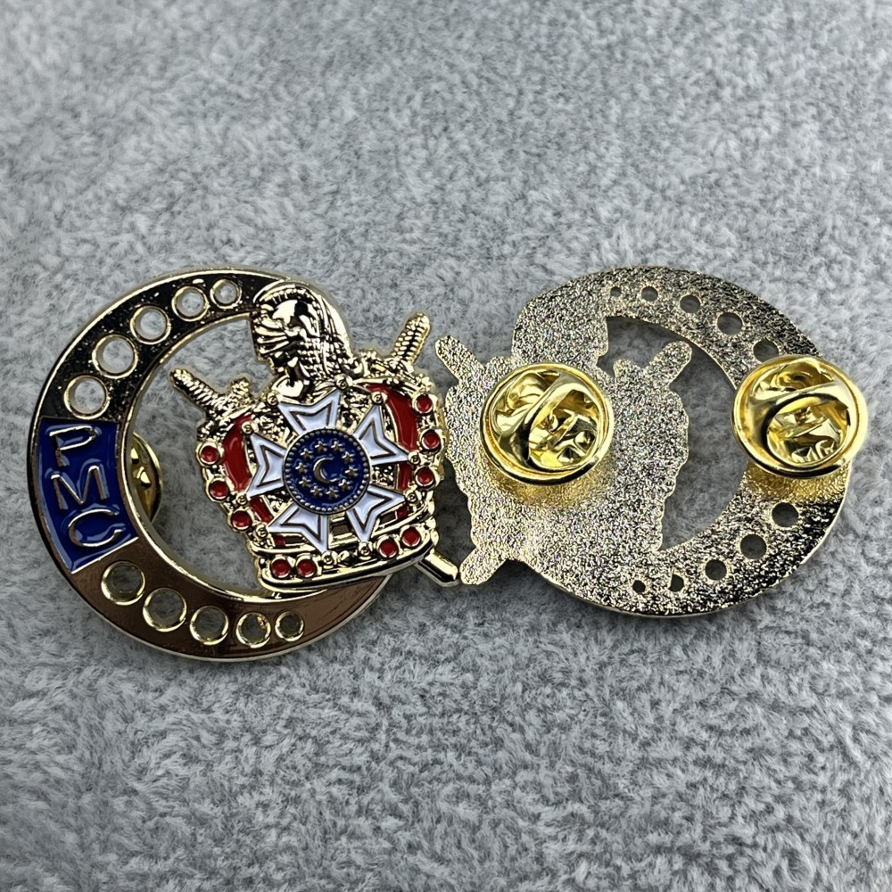 Acessórios De Moda PMC Demolay Lapela pin Banhado A Ouro Esmalte Tamanho 35MM — imagem 2 de 2