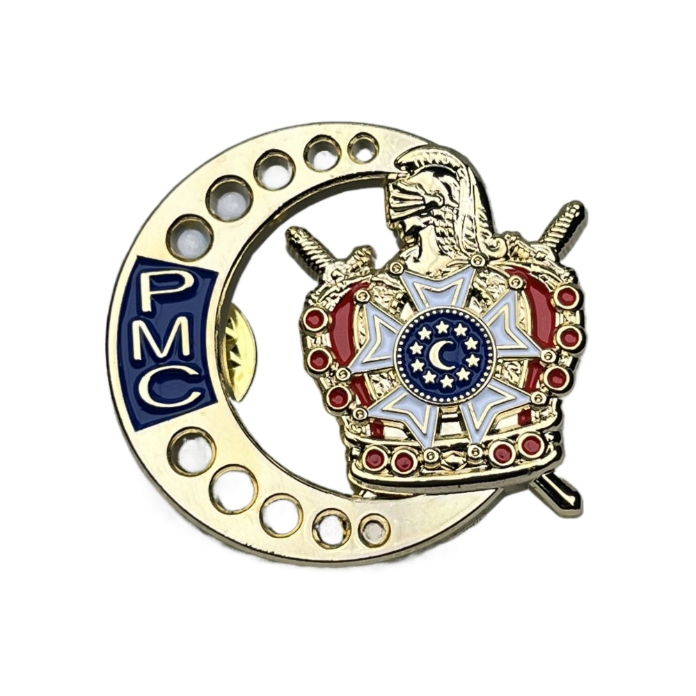 Acessórios De Moda PMC Demolay Lapela pin Banhado A Ouro Esmalte Tamanho 35MM
