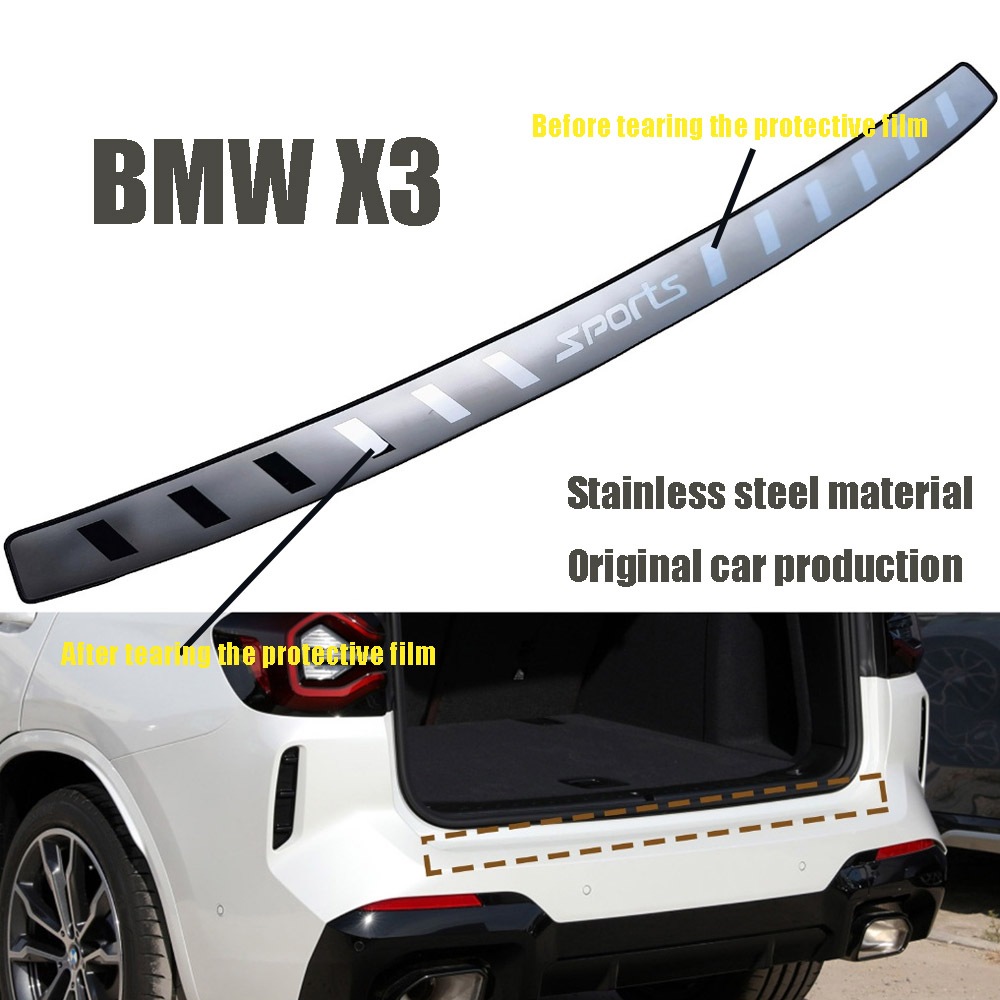 Amortecedor Traseiro Do Porta-Malas Para BMW X3 Acessórios Carro 2018-2022 Placa De Pé Externa De Aço Inoxidável Carros