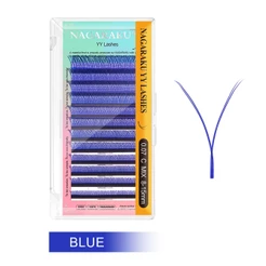 NAGARAKU Extensões De Cílios Em Formato De YY Tecidos Artesanais Roxo E Azul/Postiços De Cor Premium/Sintético