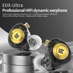 KZ EDX Fones De Ouvido Ultra Com Fio HiFi 10mm Driver Dinâmico Fone Intra-Auricular IEM Bass Boost Isolamento De Ruído S