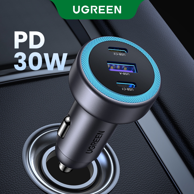 Carregador De Carro UGREEN PD30W USB C Rápido Para iPhone 16 Pro Max 15 Carregamento Celular - Automobiles