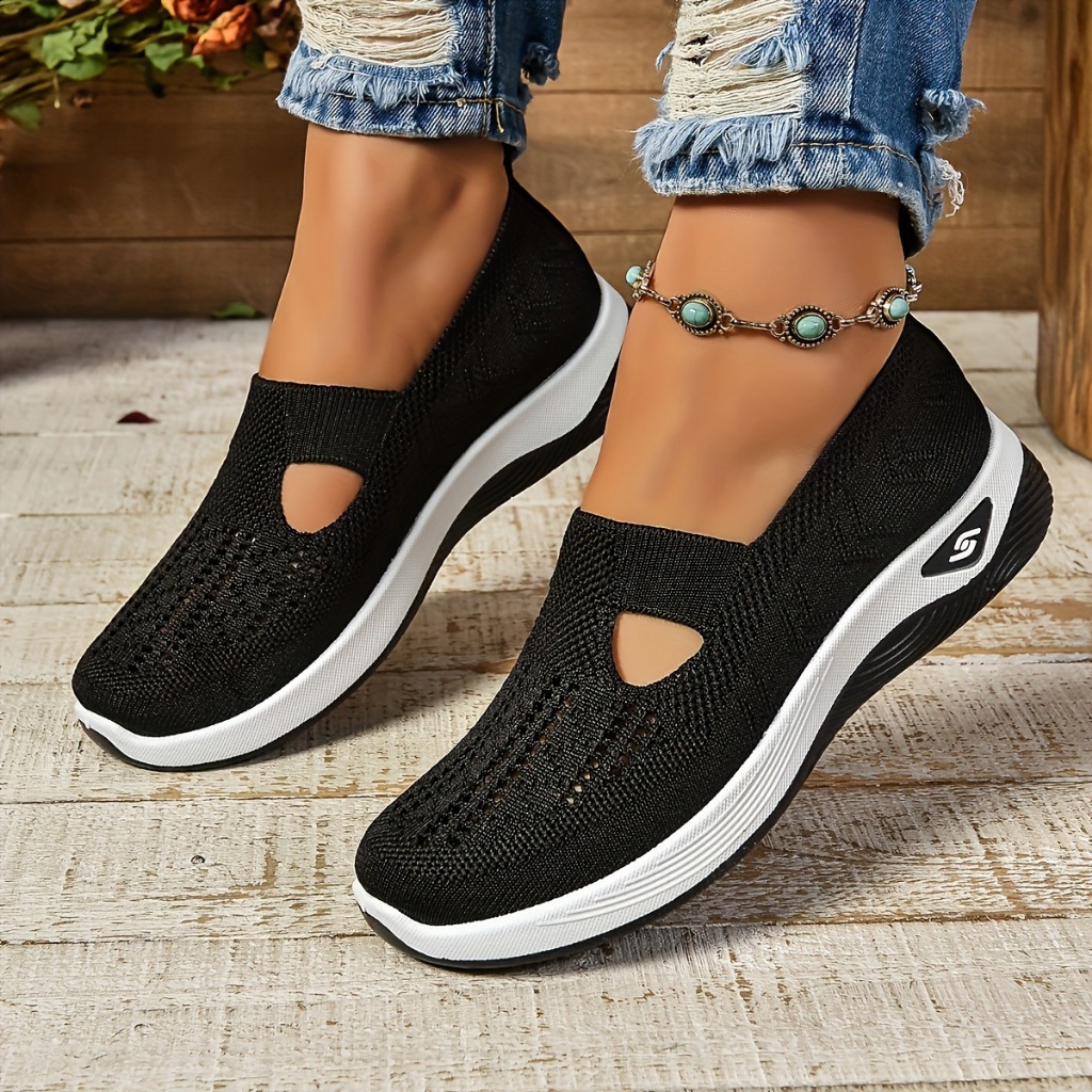 Feminino Casual 2025 Novos Sapatos De Malha Sola Macia Respirável Tênis Confortável Caminhada Ortopédica Para Mães em Oferta na Shopee