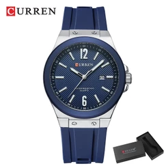 CURREN Relógio Masculino Marca Original Moda Ponteiro Luminoso Mostrador De Negócios Pulseira De Silicone Casual Esporte