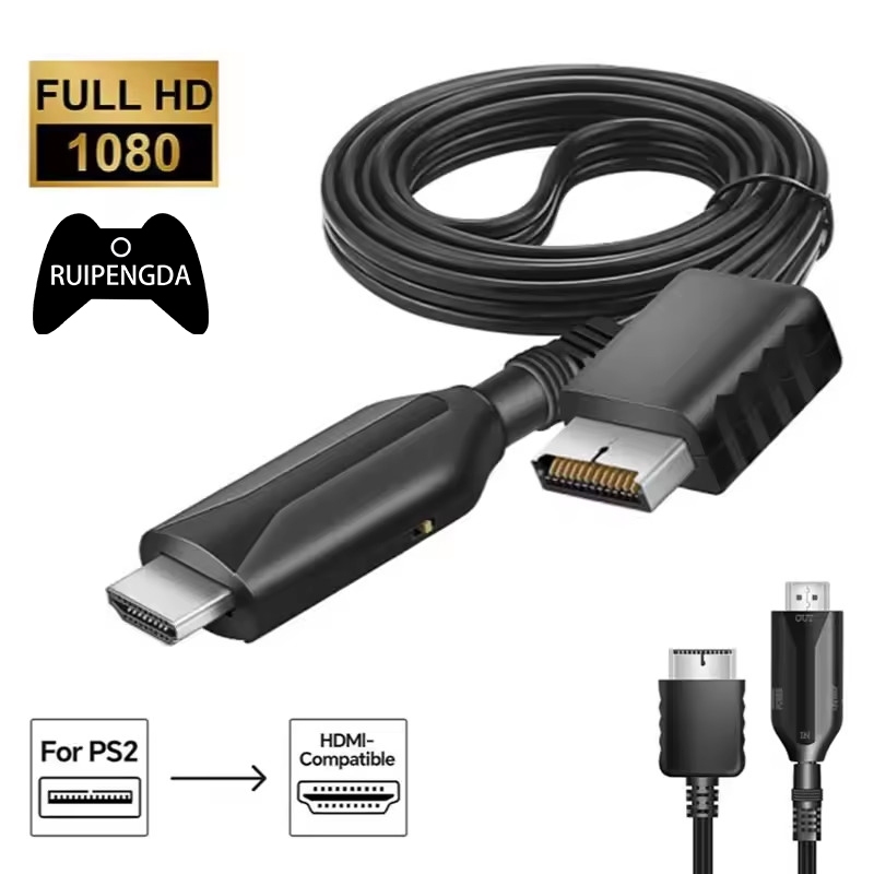 Para Playstation 2 Conversor Adaptador Compatível Com HDMI Suporta Modos De Exibição PS2/PS1 HDTV PC Cabo Full HD em Oferta na Shopee