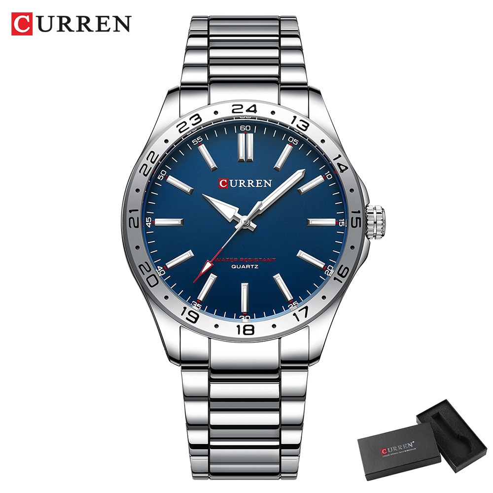 Original CURREN Marca Relógio Masculino À Prova D'água Casual Simples Ponteiro Luminoso De Aço Inoxidável Pequeno Mostra - Watches