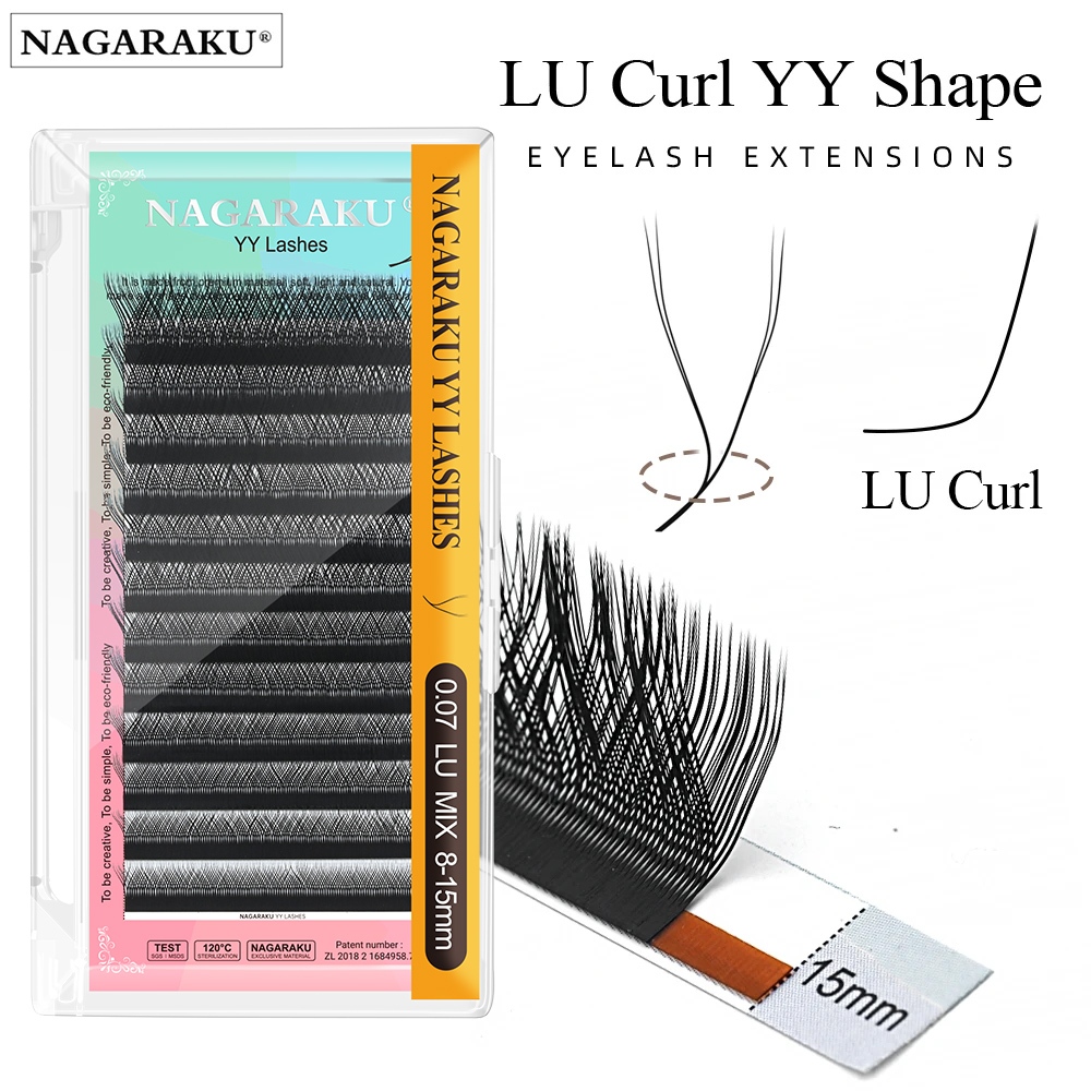 NAGARAKU YY LUshape Extensões De Pestanas Em Forma De 0,07 Espessura Mink Natural Crisscross Tecido À Mão Easy Fan em Oferta na Shopee