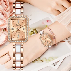 LIGE Relógio SUNKTA Feminino Pulseira De Aço Inoxidável À Prova D'água Personalidade Moda Feminina De Pulso De Quartzo
