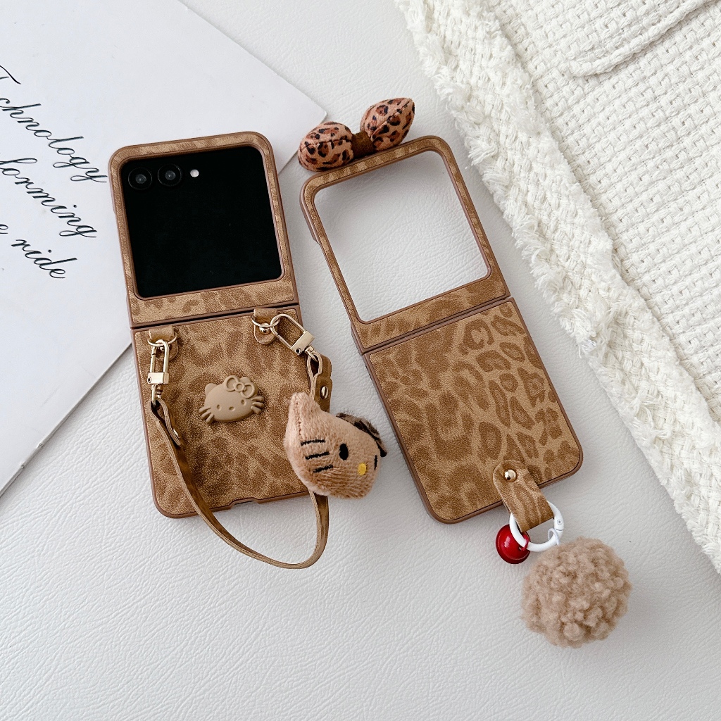 Capas Para Motorola Moto Razr 70 60 50 Ultra Caso De Telefone Marrom Leopardo Impressão Padrão-Fino Proteção Completa Ca