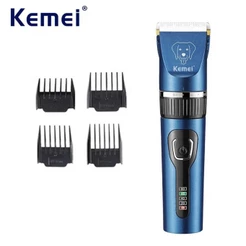 Kemei Cortador De Gato Para Cabelos Emaranhados , Barbeador Cães , Baixo Ruído , Recarregável , Sem Fio , Elétrico , Sil