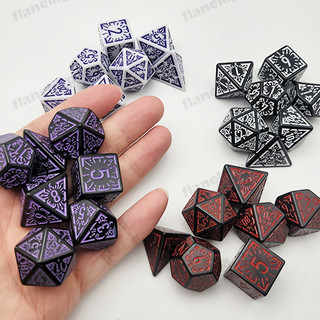 Conjunto Clássico de Dados Poliédricos de Runa - para RPG DnD D&D Chamado de Cthulhu Tormenta20 Dungeons And Dragons